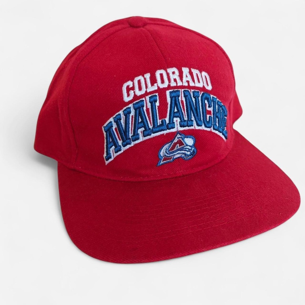 Vintage Colorado Avalanche NHL Snapback Hat SS Supersport Red NWT Deadstock